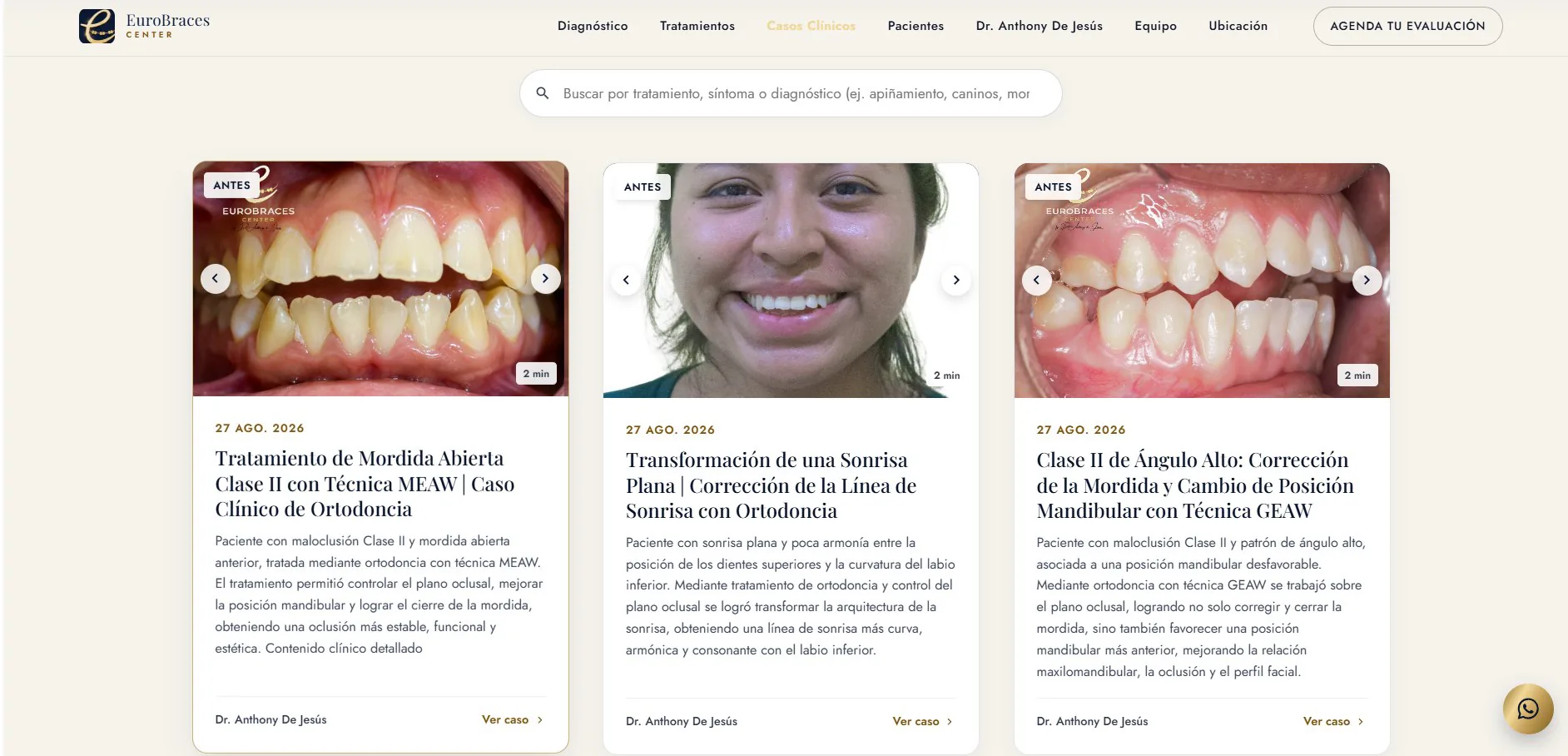 Galería pública de casos clínicos documentados de la clínica
